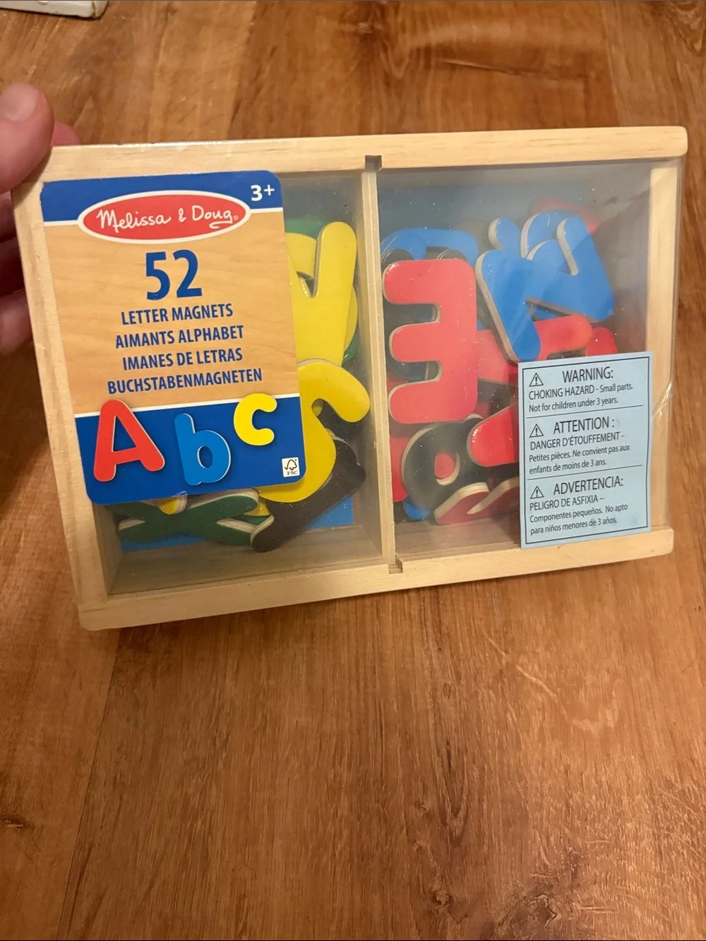 NWT Melissa & Doug Wooden 52 Letter Magnets Ages 3+